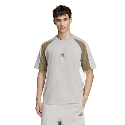 Grey Heather Marl - Lifestyle - Adidas Mens Essentials Colour Block T-Shirt