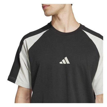 Black - Side - Adidas Mens Essentials Colour Block T-Shirt