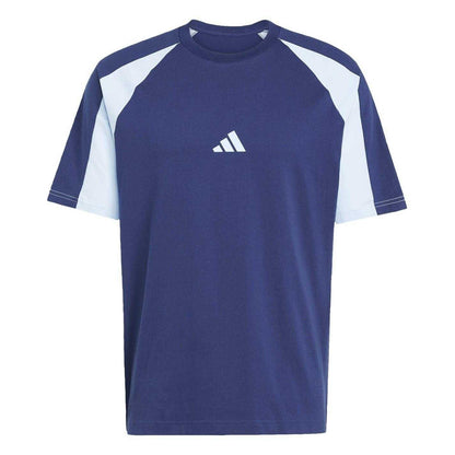 Dark Blue - Front - Adidas Mens Essentials Colour Block T-Shirt