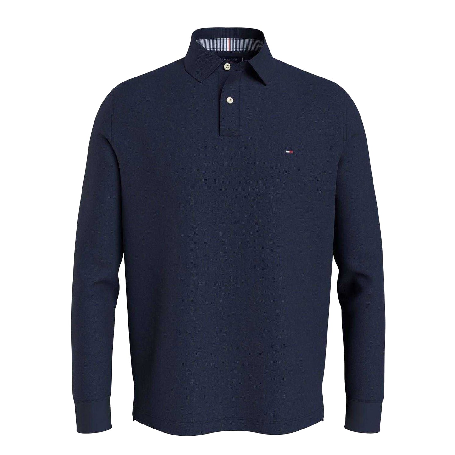 Sky Blue - Front - Tommy Hilfiger Mens Logo Long-Sleeved Polo Shirt