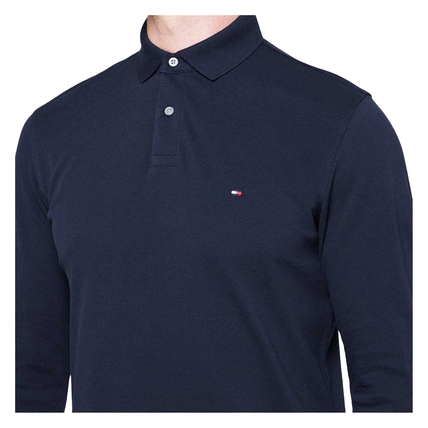 Sky Blue - Side - Tommy Hilfiger Mens Logo Long-Sleeved Polo Shirt