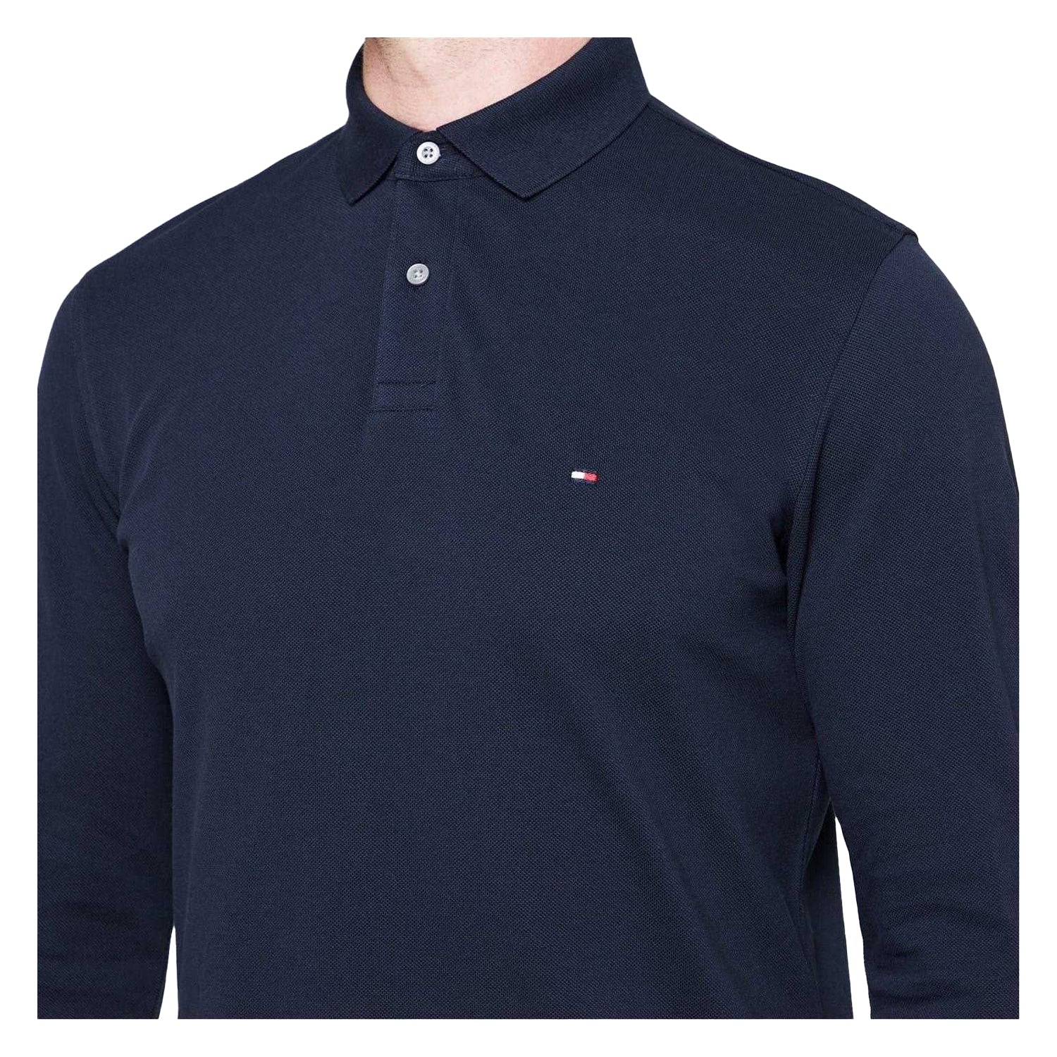Sky Blue - Side - Tommy Hilfiger Mens Logo Long-Sleeved Polo Shirt