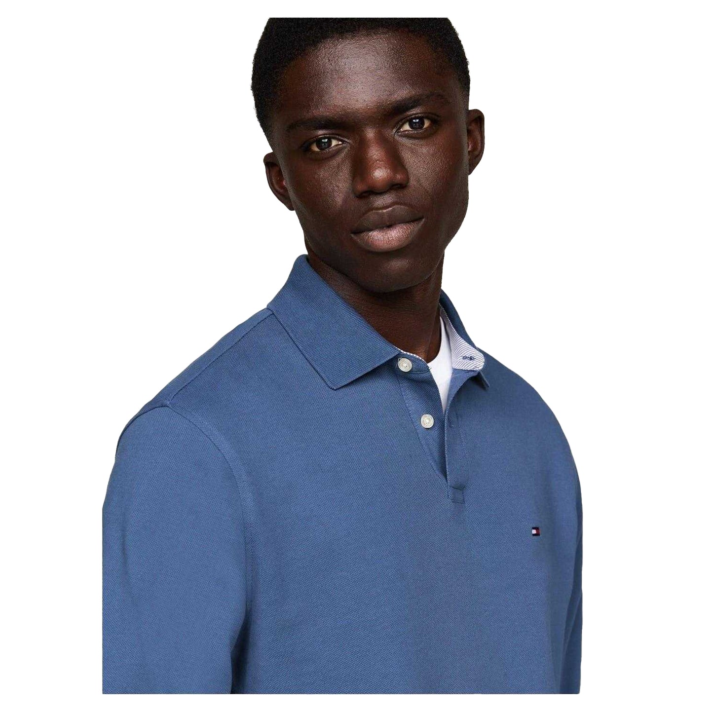 Aegean Sea - Side - Tommy Hilfiger Mens Logo Long-Sleeved Polo Shirt