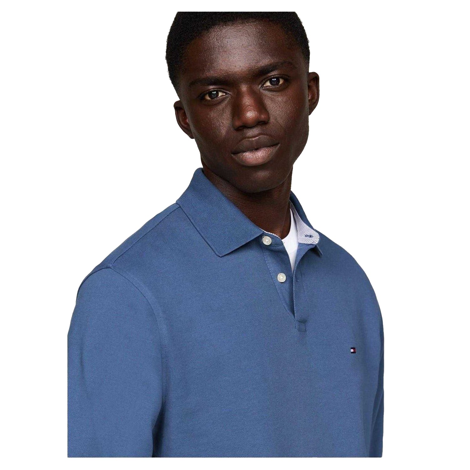 Aegean Sea - Side - Tommy Hilfiger Mens Logo Long-Sleeved Polo Shirt