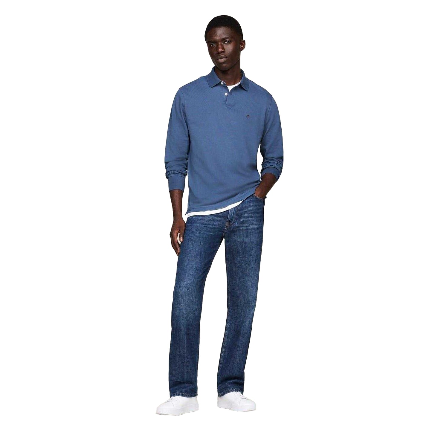Aegean Sea - Lifestyle - Tommy Hilfiger Mens Logo Long-Sleeved Polo Shirt