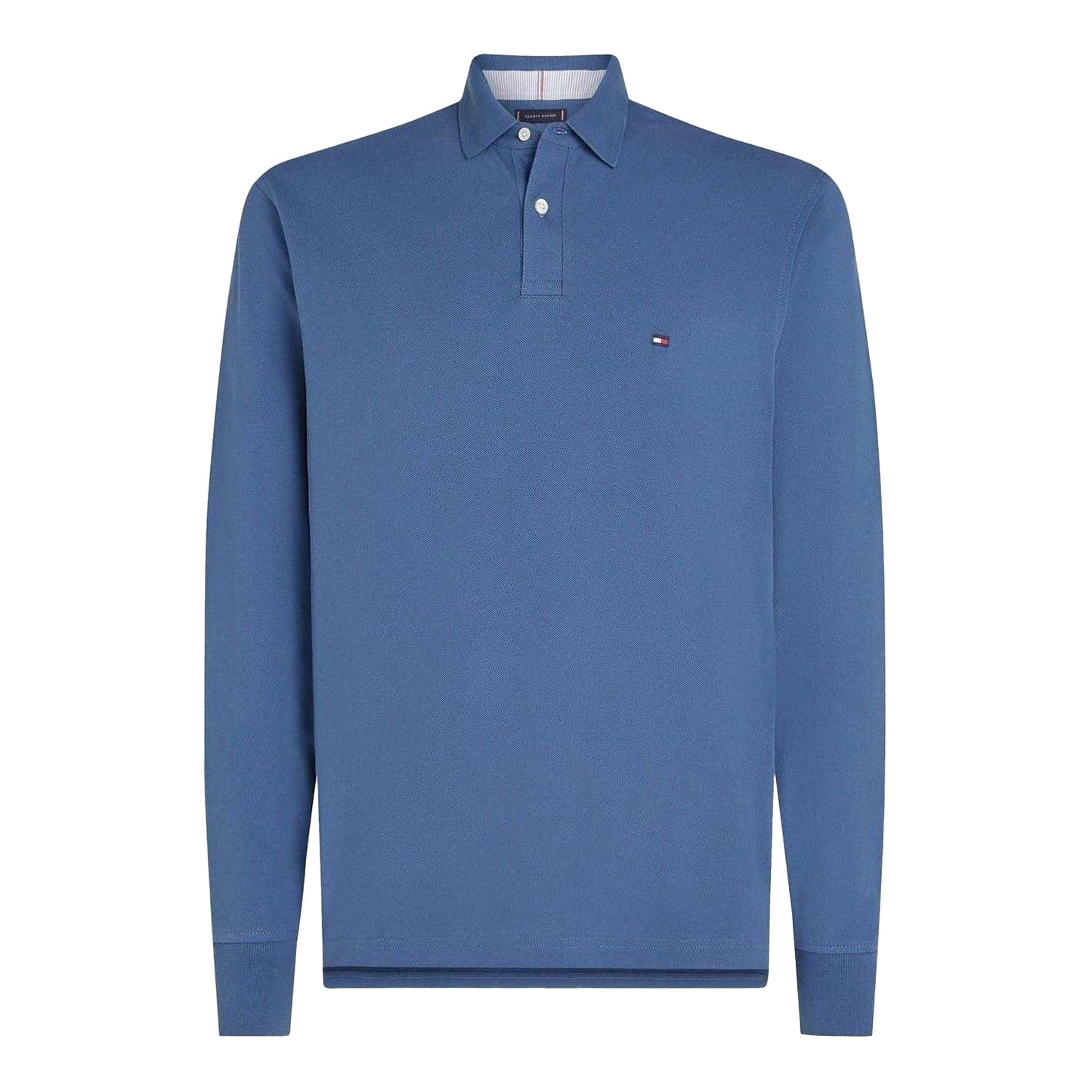 Aegean Sea - Front - Tommy Hilfiger Mens Logo Long-Sleeved Polo Shirt