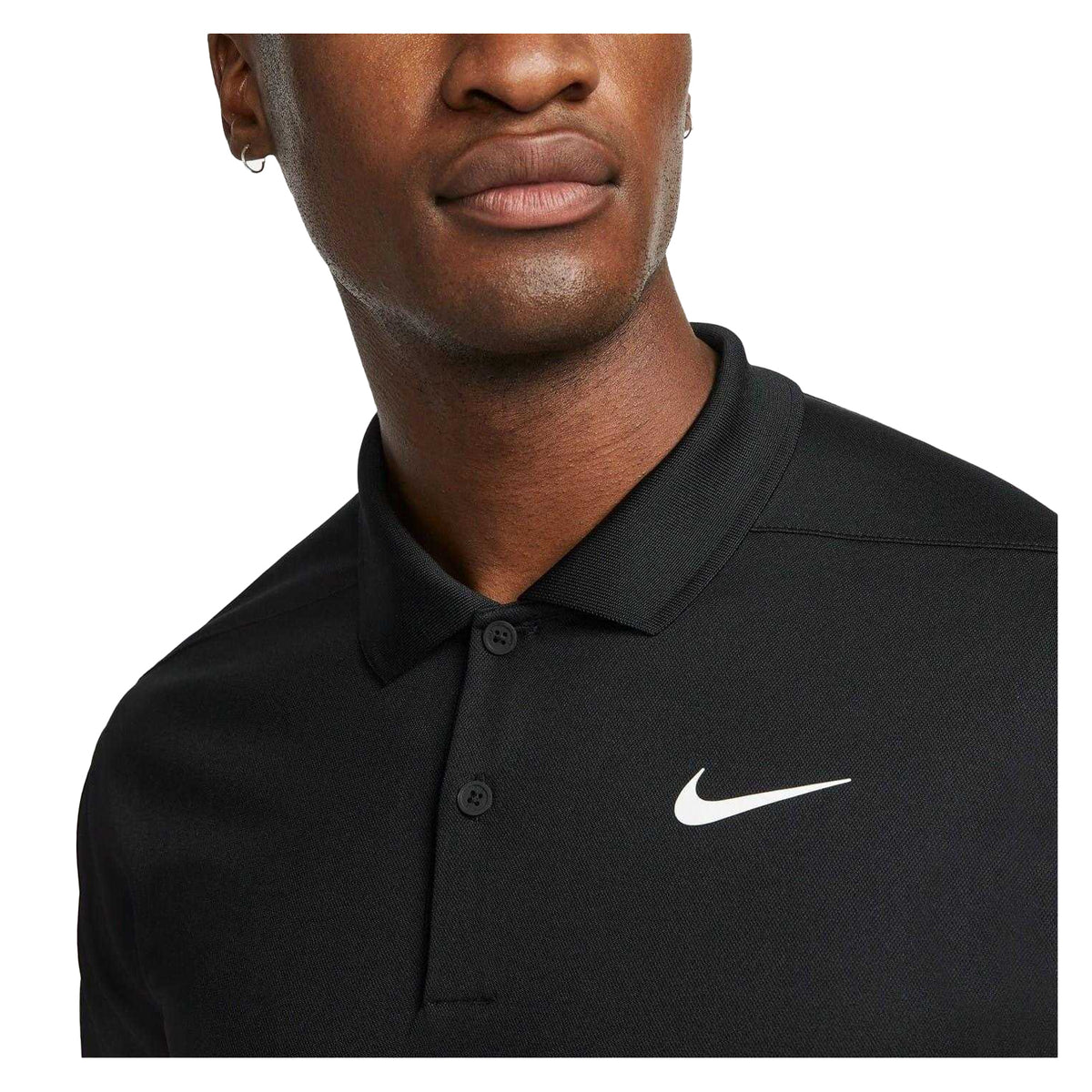 Black-White - Side - Nike Mens Victory Dri-FIT Golf Polo Shirt
