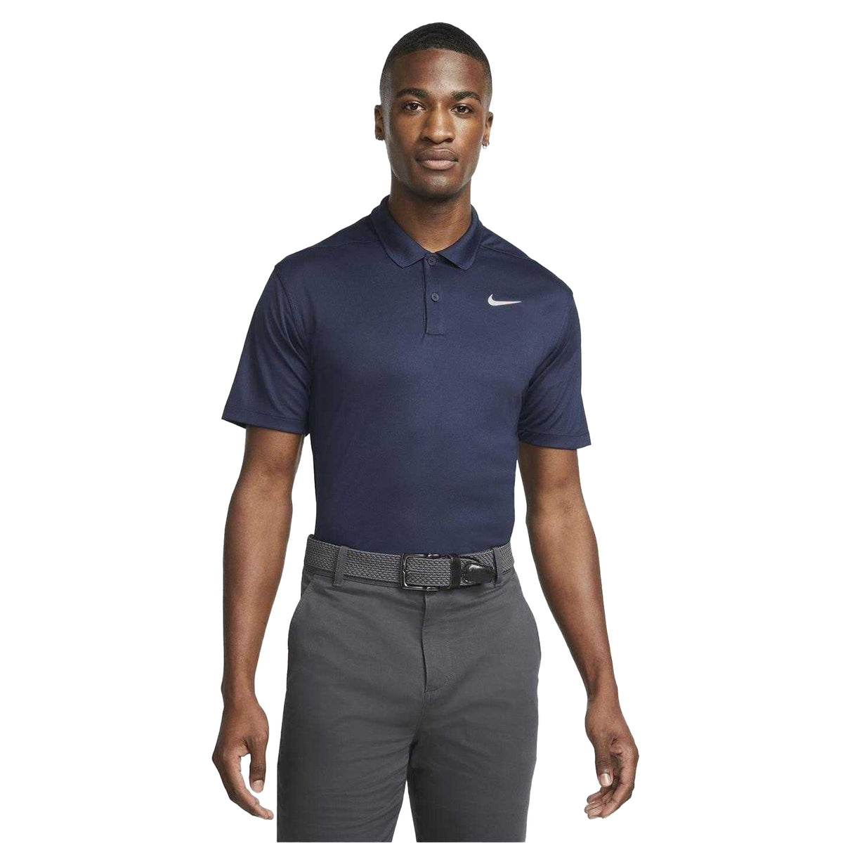 Navy-White - Front - Nike Mens Victory Dri-FIT Golf Polo Shirt