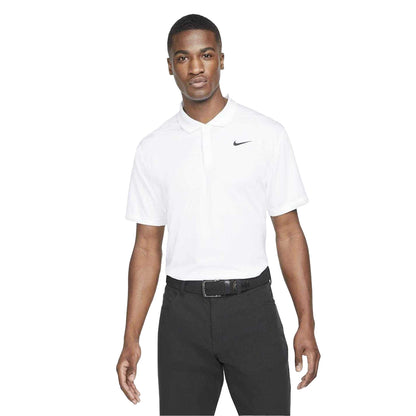 White-Black - Front - Nike Mens Victory Dri-FIT Golf Polo Shirt