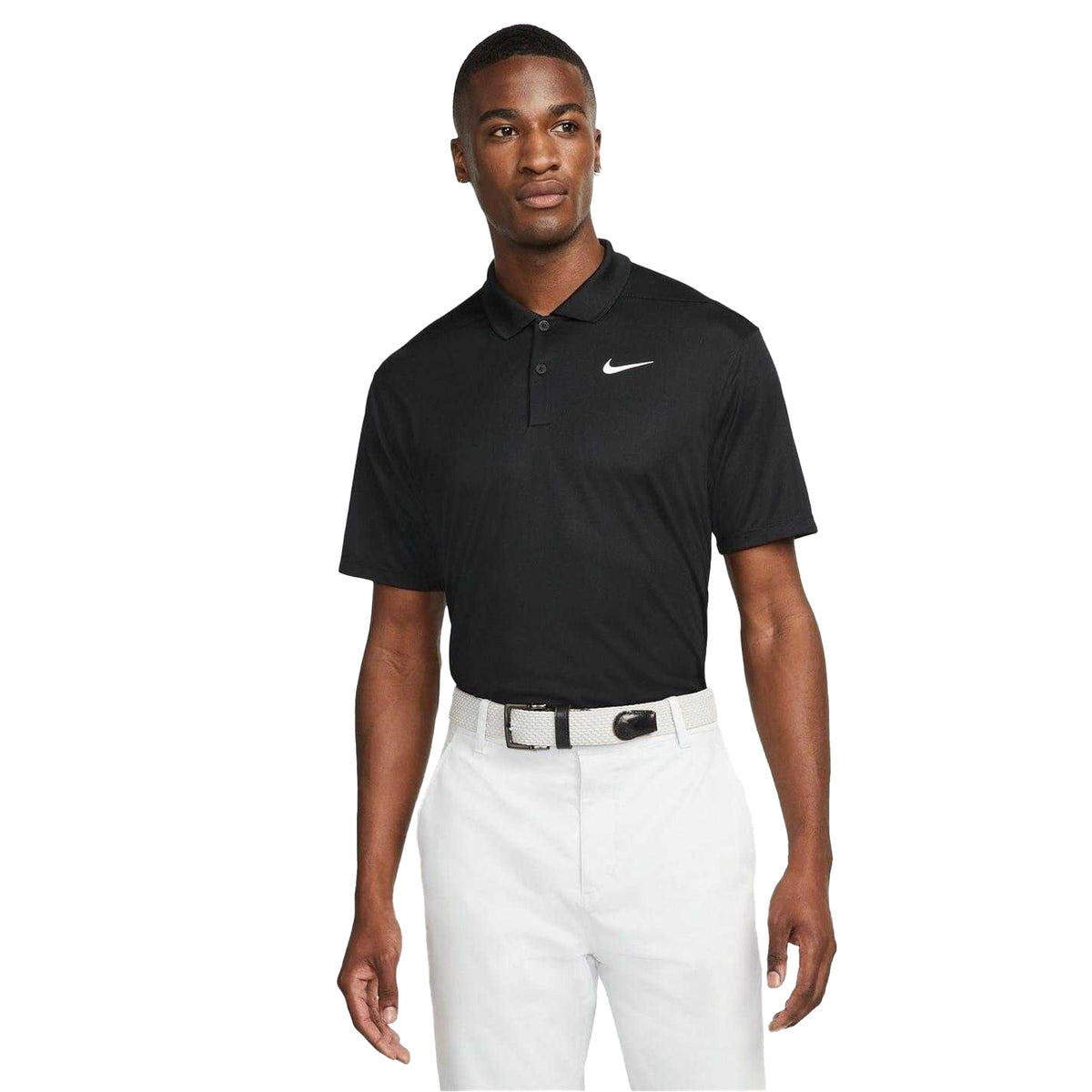 Black-White - Front - Nike Mens Victory Dri-FIT Golf Polo Shirt