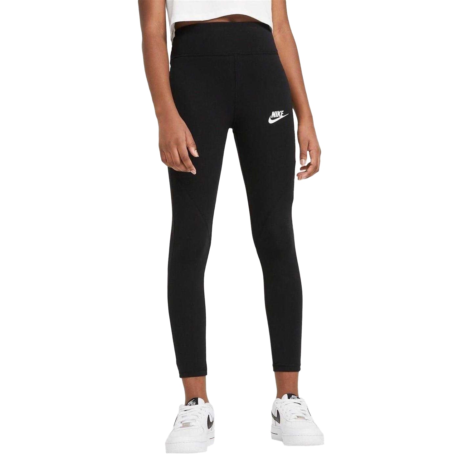 Black-White - Side - Nike Girls High Waist Leggings