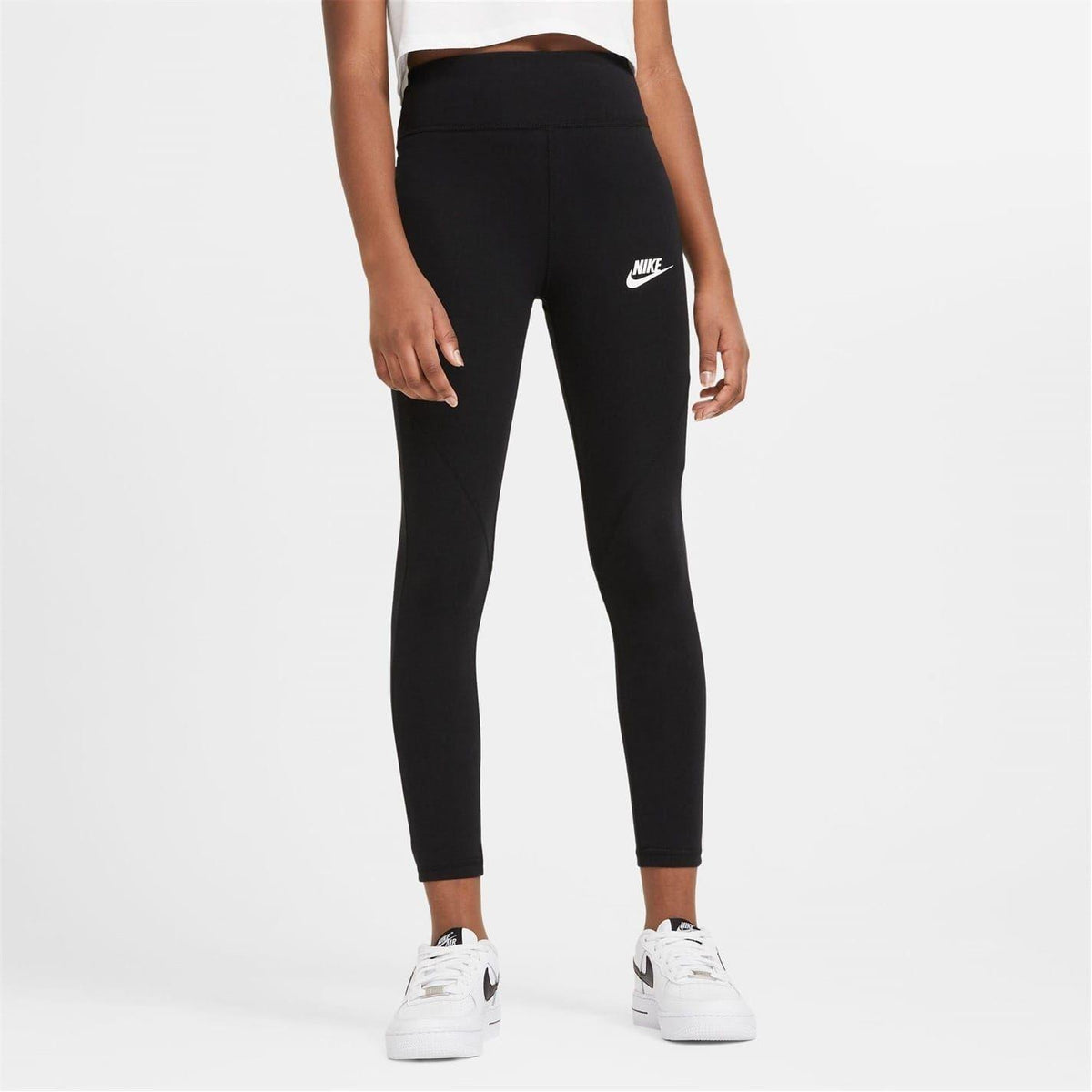 Black-White - Pack Shot - Nike Girls High Waist Leggings