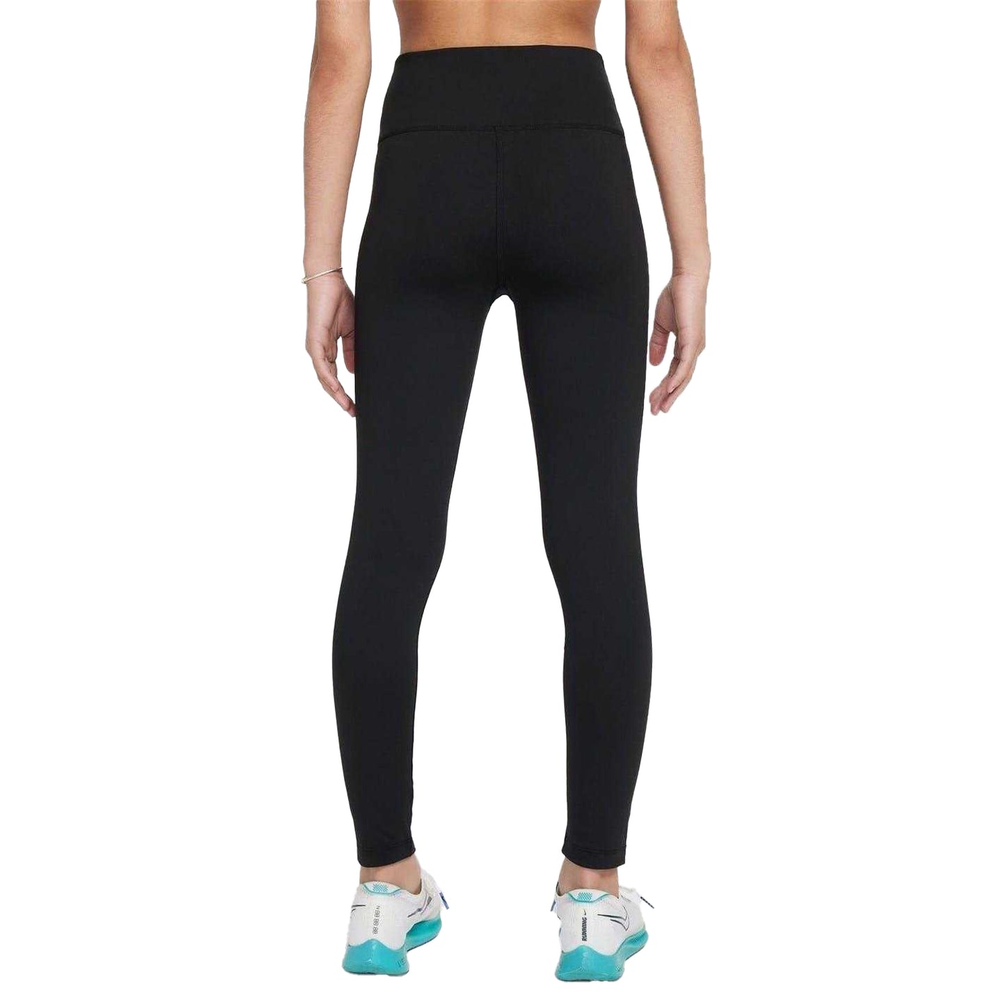 Black-White - Back - Nike Girls One Leggings