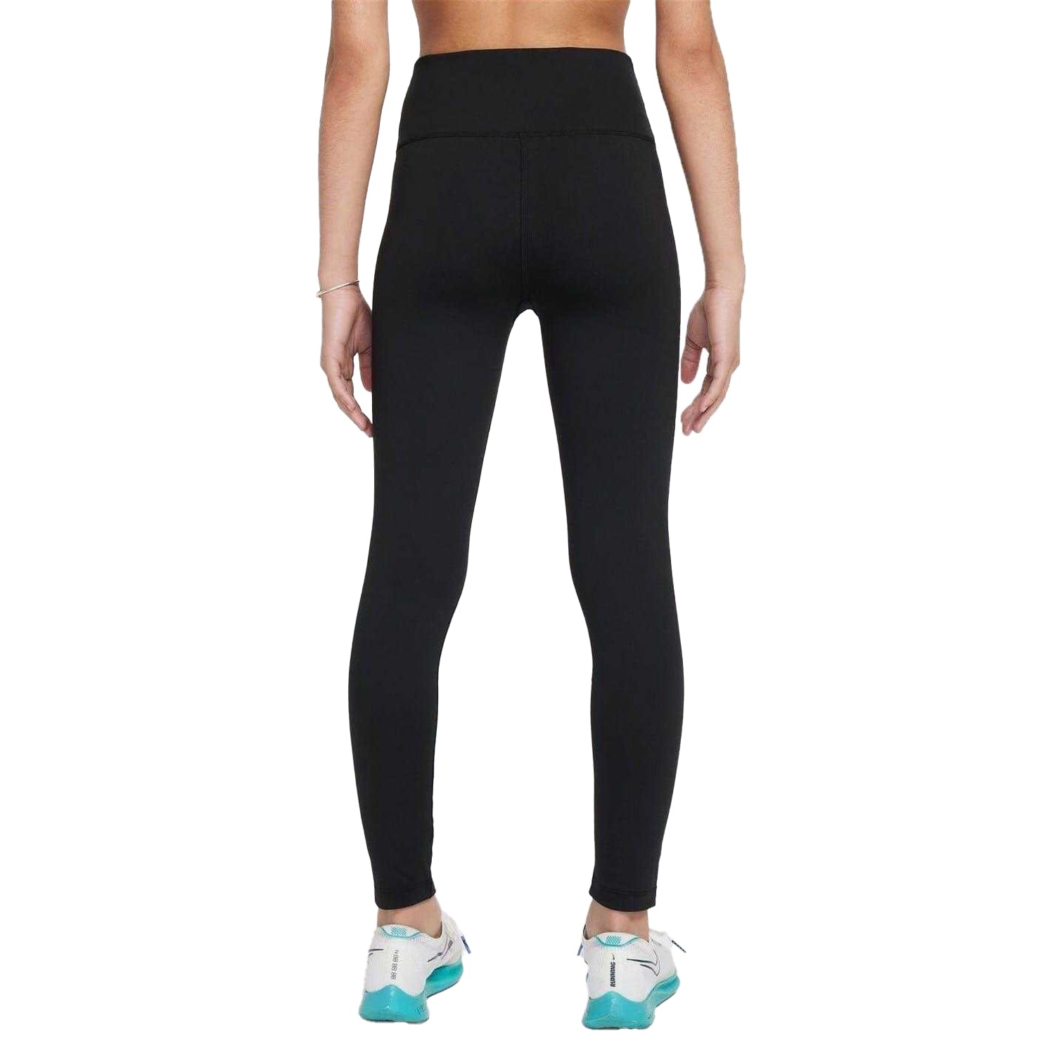 Black-White - Back - Nike Girls One Leggings