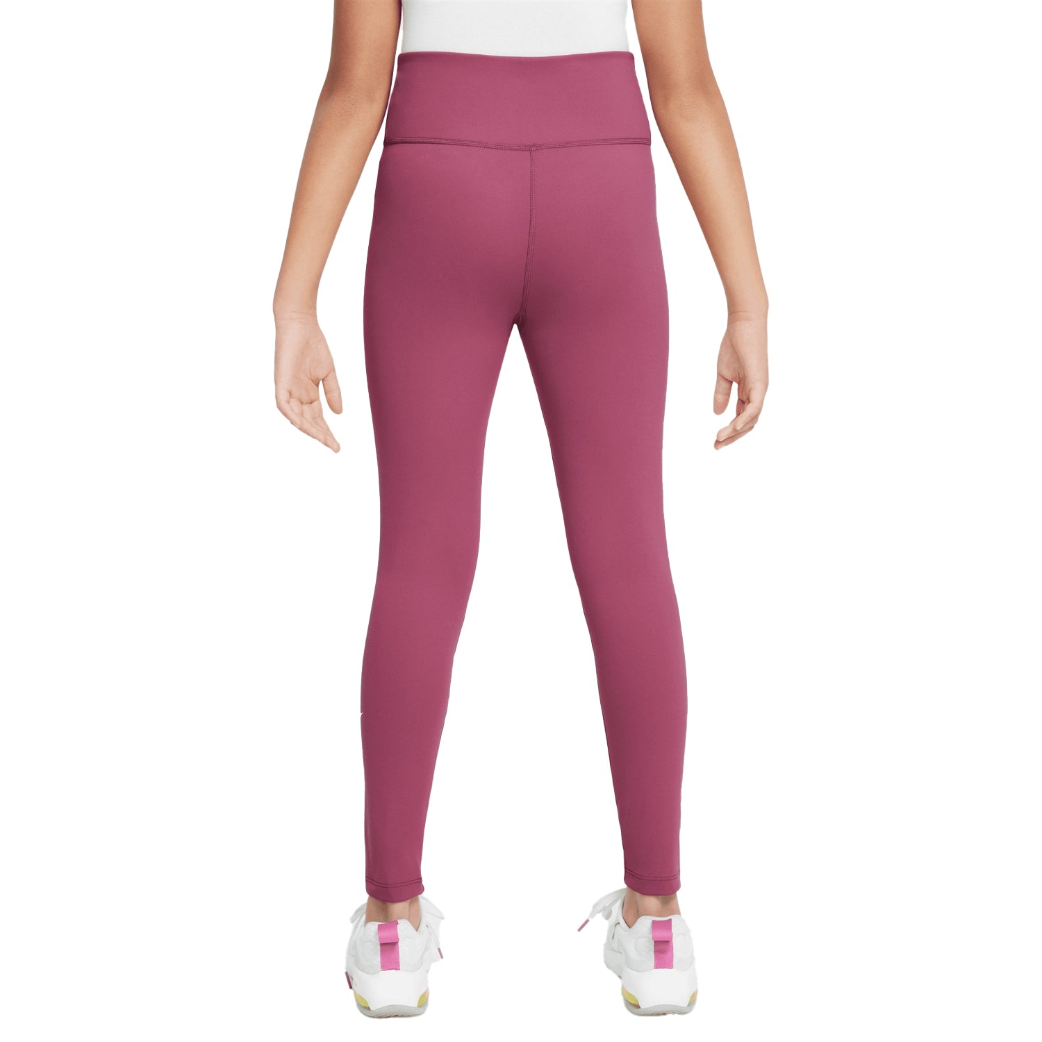 Medium Pink - Back - Nike Girls One Leggings