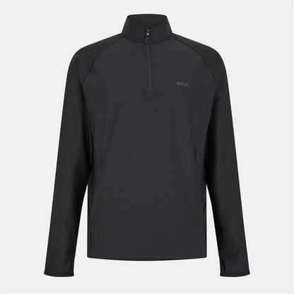 Black - Front - Boss Mens Regular Raglan Active Sweatshirt