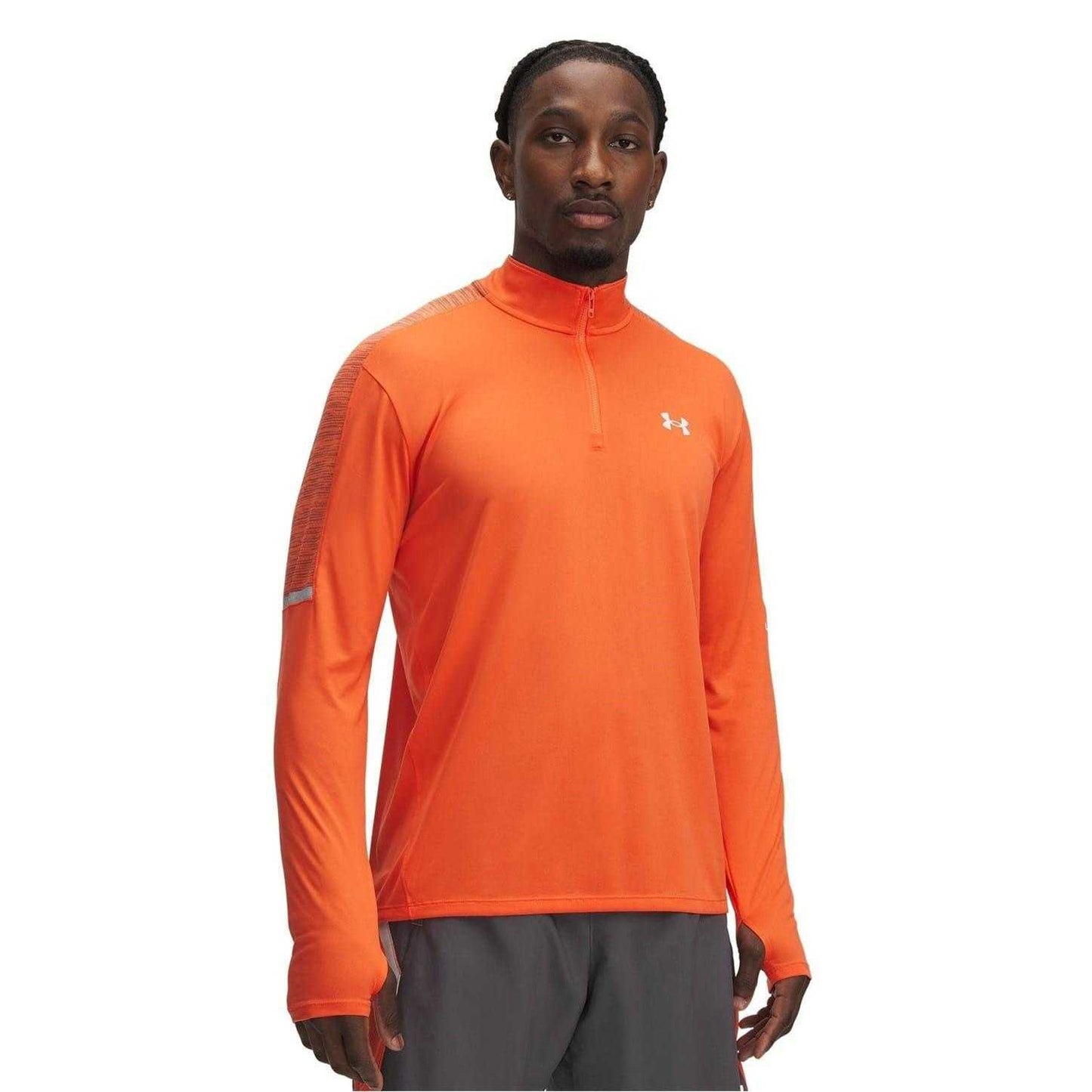 Orange - Front - Under Armour Mens Technical Long-Sleeved Running Sweatshirt
