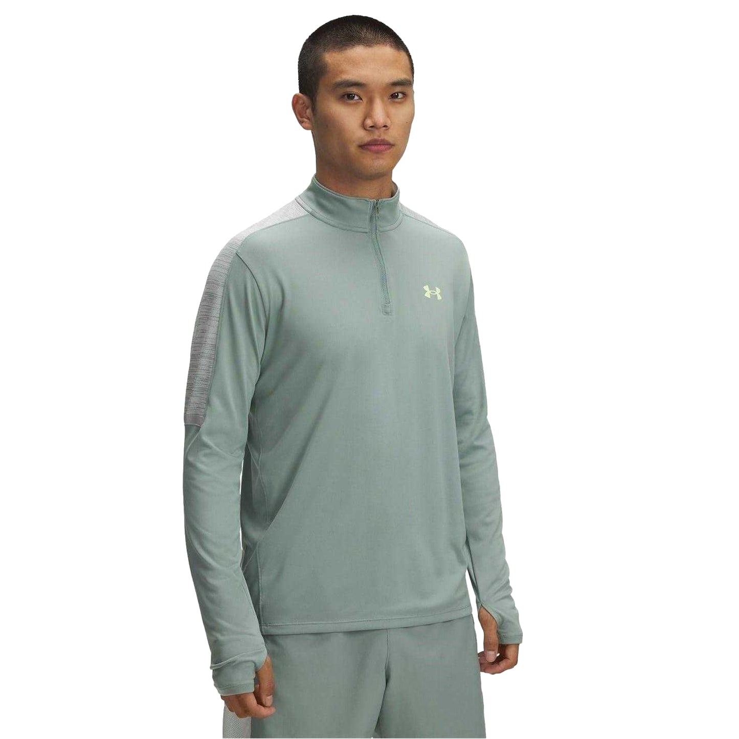 Green - Front - Under Armour Mens Technical Long-Sleeved Running Sweatshirt