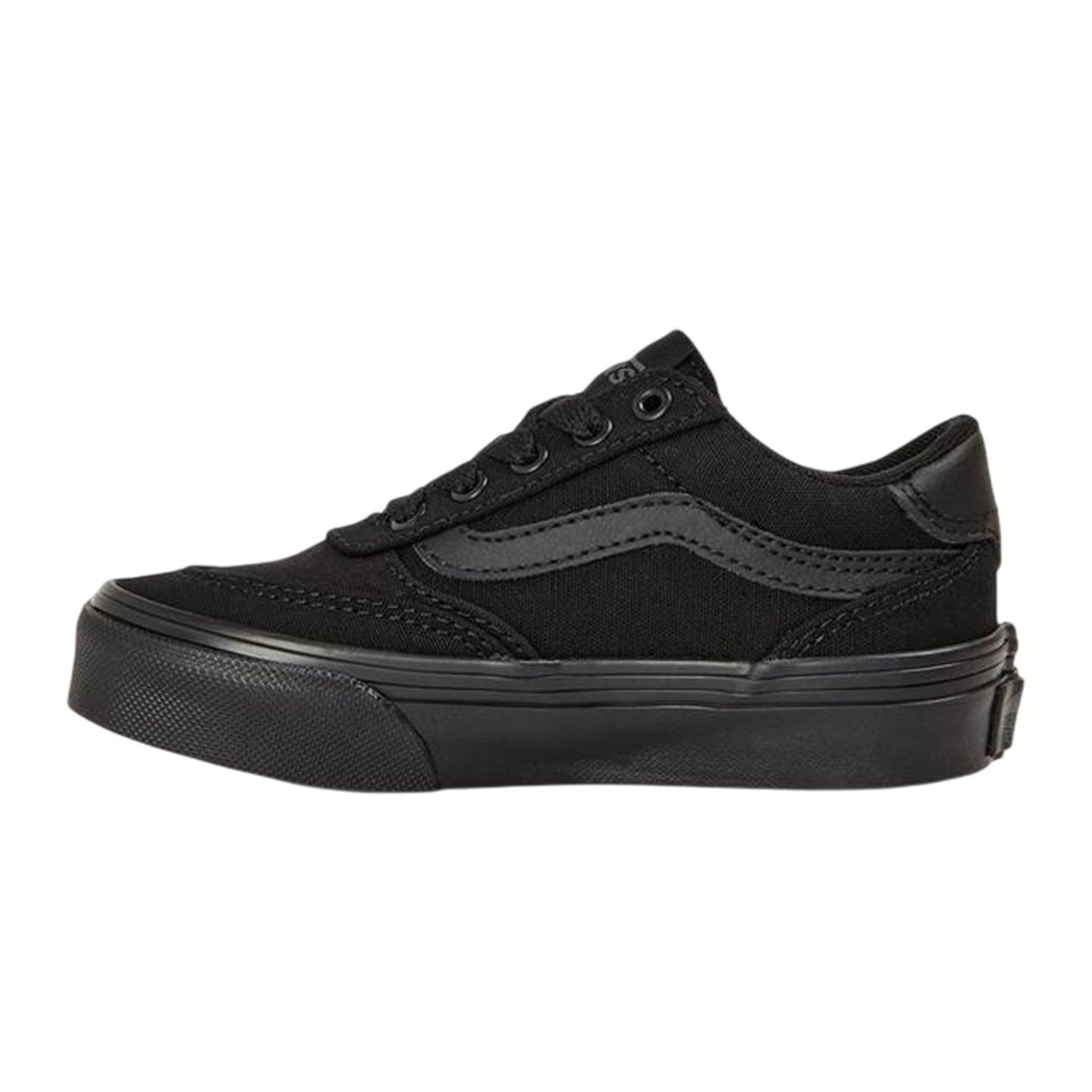Black - Back - Vans Mens Brooklyn Canvas Low Cut Platform Shoes