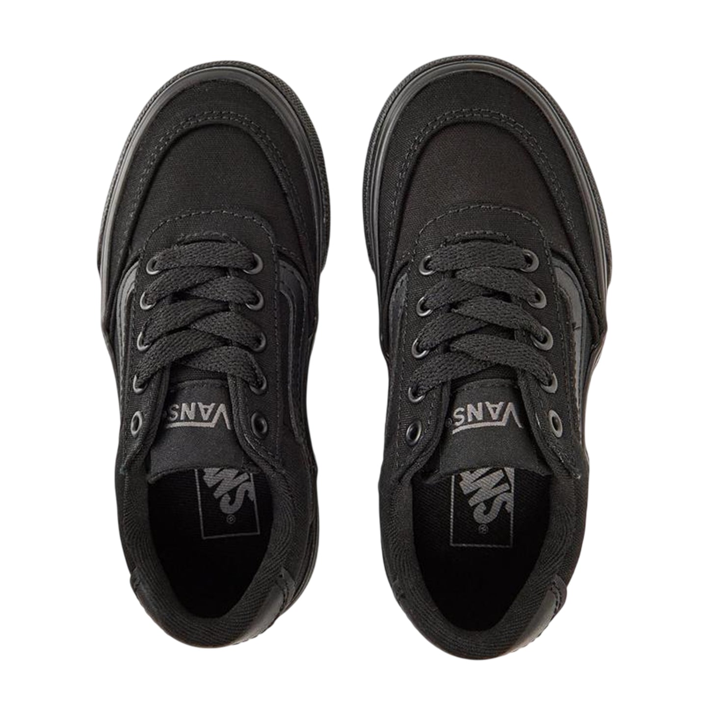 Black - Side - Vans Mens Brooklyn Canvas Low Cut Platform Shoes