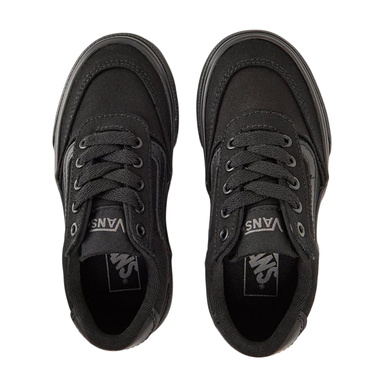 Black - Side - Vans Mens Brooklyn Canvas Low Cut Platform Shoes
