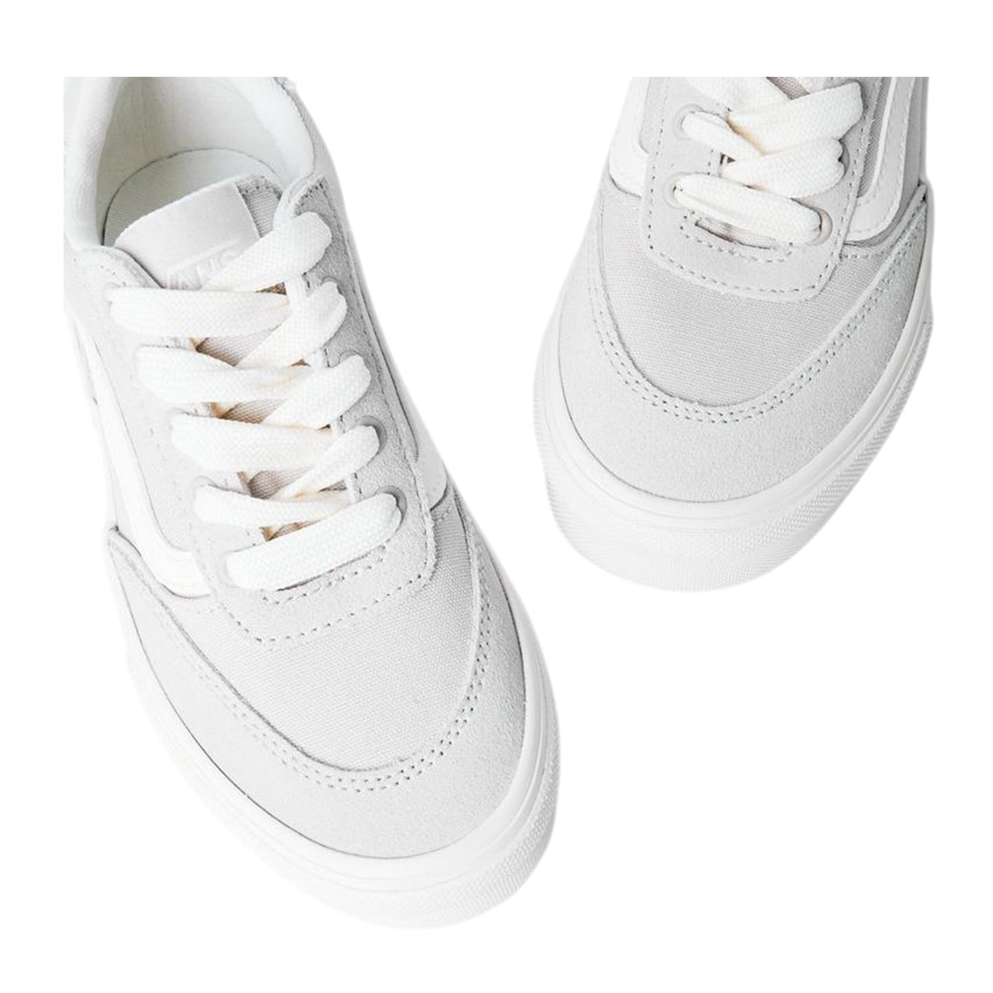 Taupe - Side - Vans Mens Brooklyn Canvas Low Cut Platform Shoes