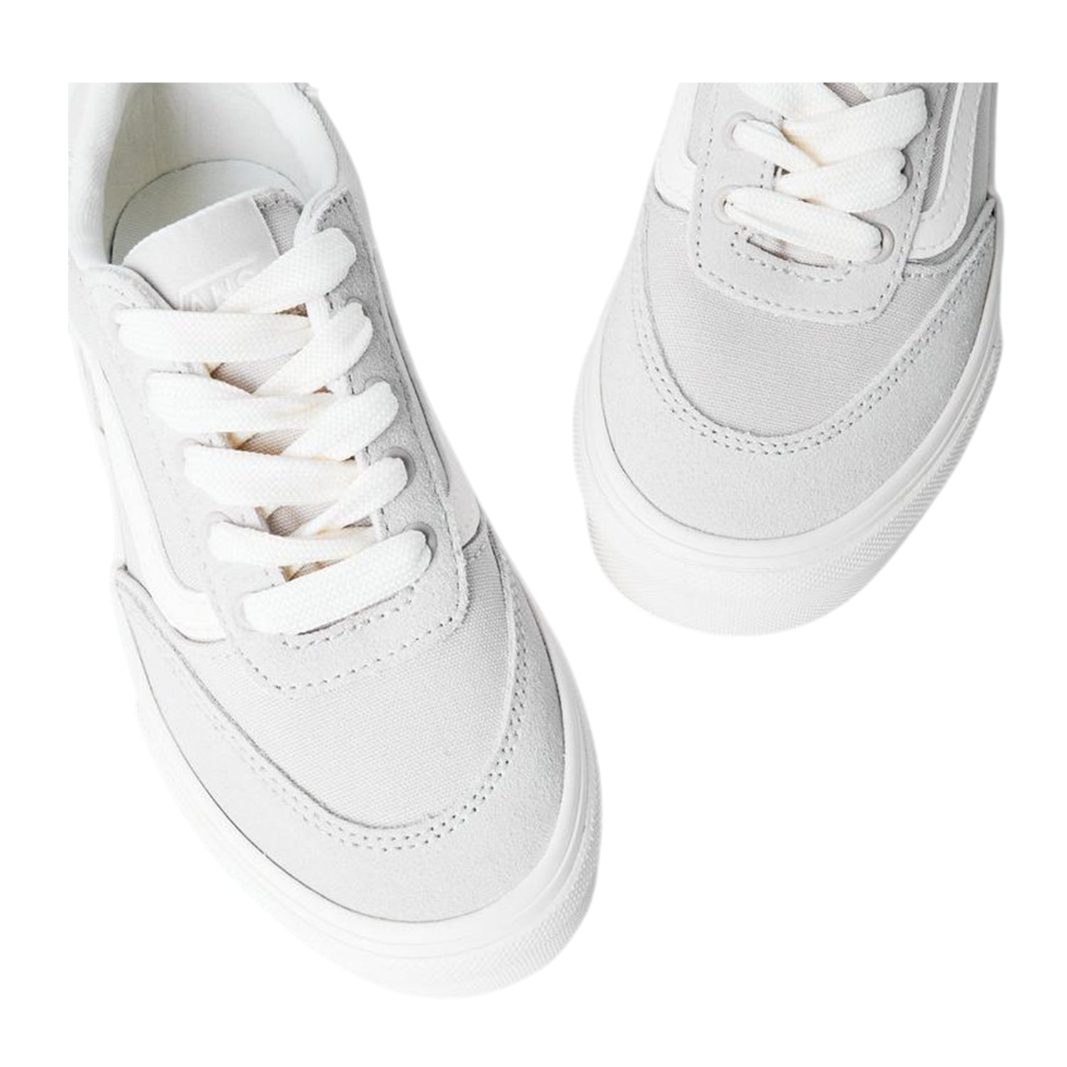 Taupe - Side - Vans Mens Brooklyn Canvas Low Cut Platform Shoes