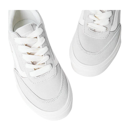 Taupe - Side - Vans Mens Brooklyn Canvas Low Cut Platform Shoes