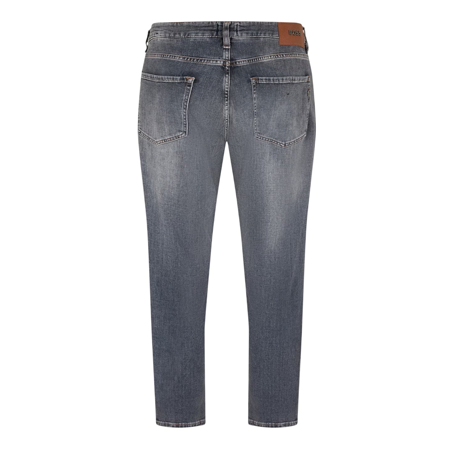 Dark Grey - Back - Boss Mens Maine Denim Mid Rise Slim Jeans