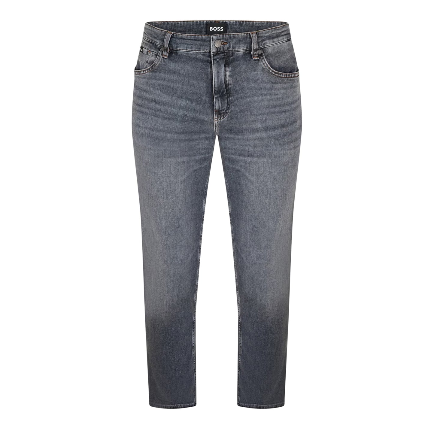 Dark Grey - Front - Boss Mens Maine Denim Mid Rise Slim Jeans