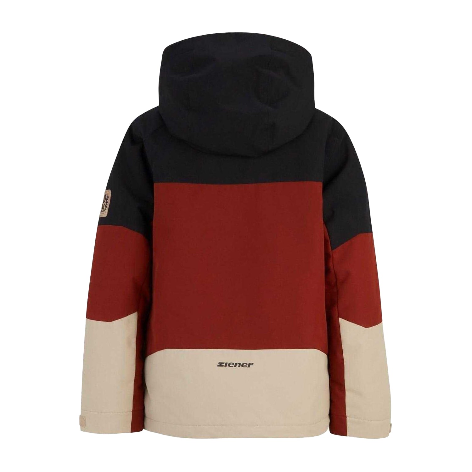 Black-Brown - Back - Ziener Childrens-Kids Agimo Colour Block Ski Jacket