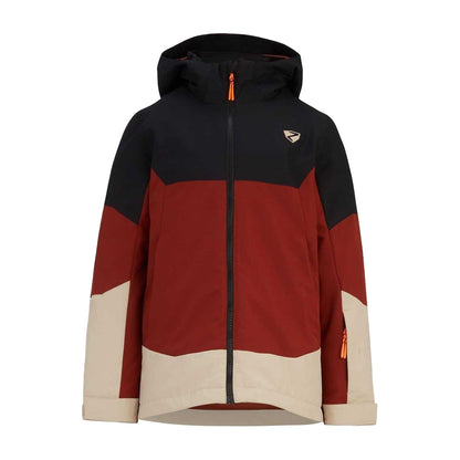Black-Brown - Front - Ziener Childrens-Kids Agimo Colour Block Ski Jacket