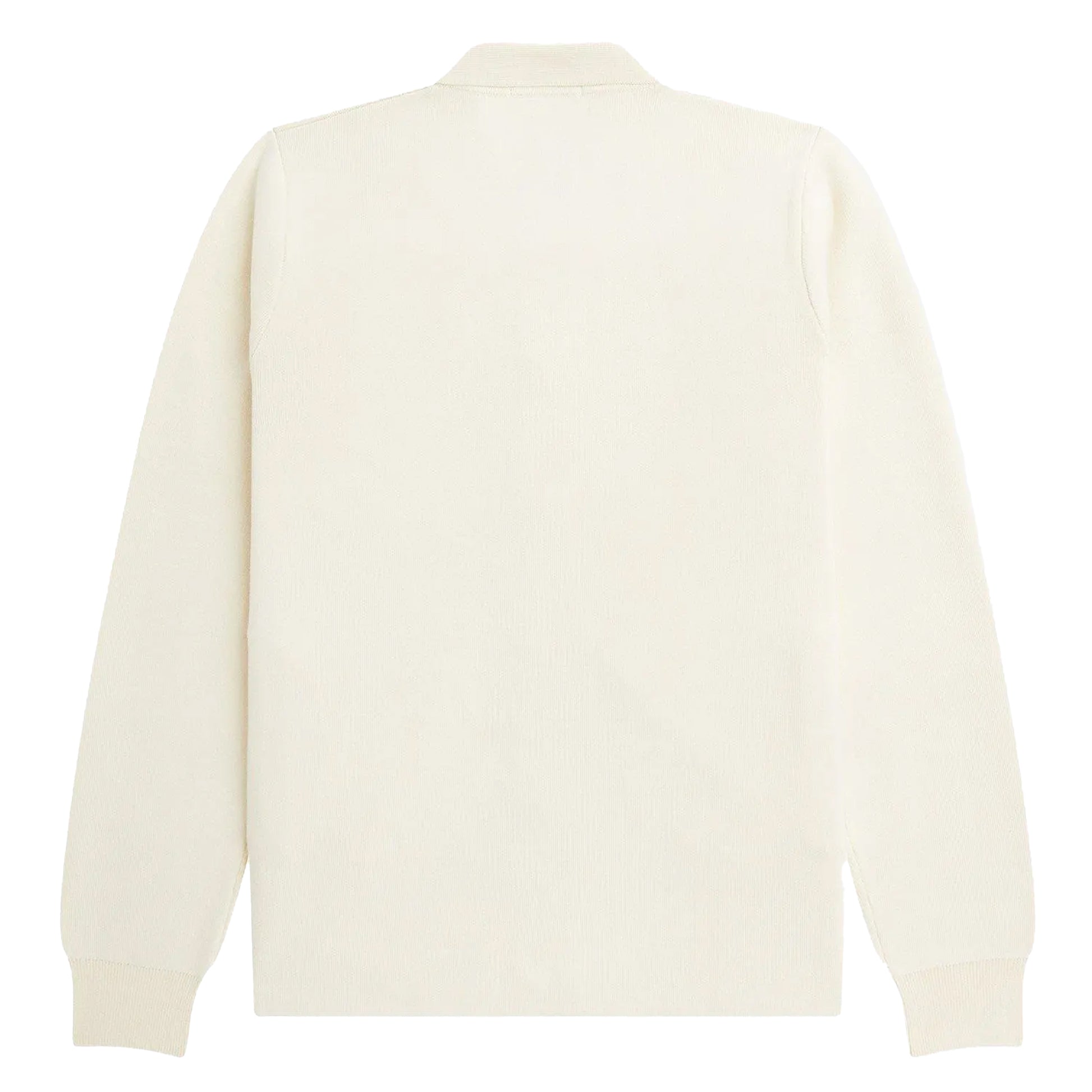 Ecru - Back - Fred Perry Mens Knitted Button Through Polo Shirt