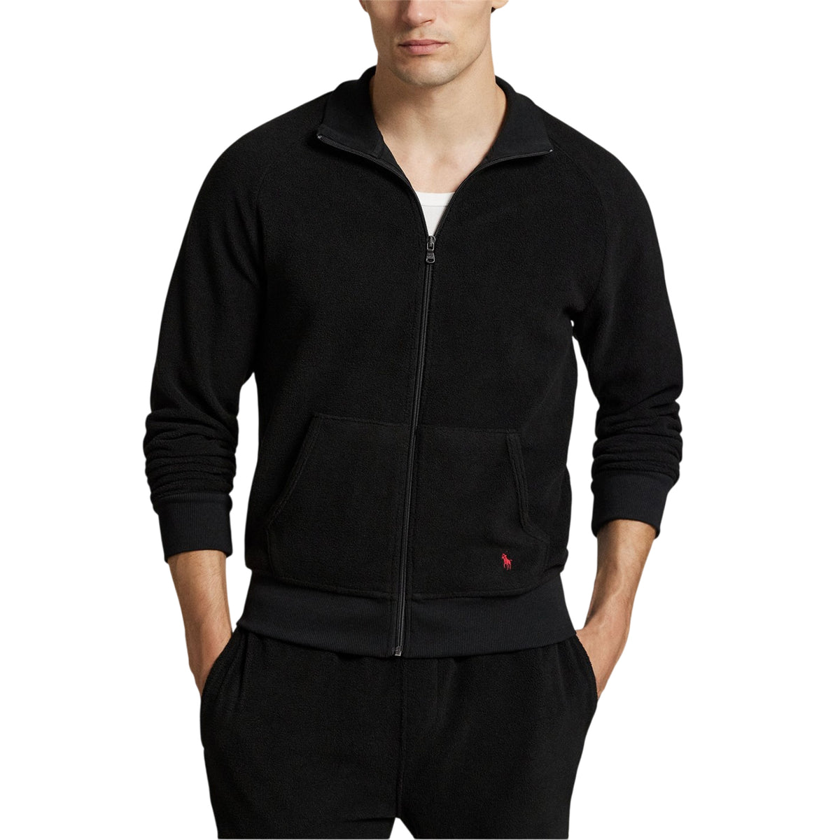 Black - Side - Ralph Lauren Mens Fleece Jacket