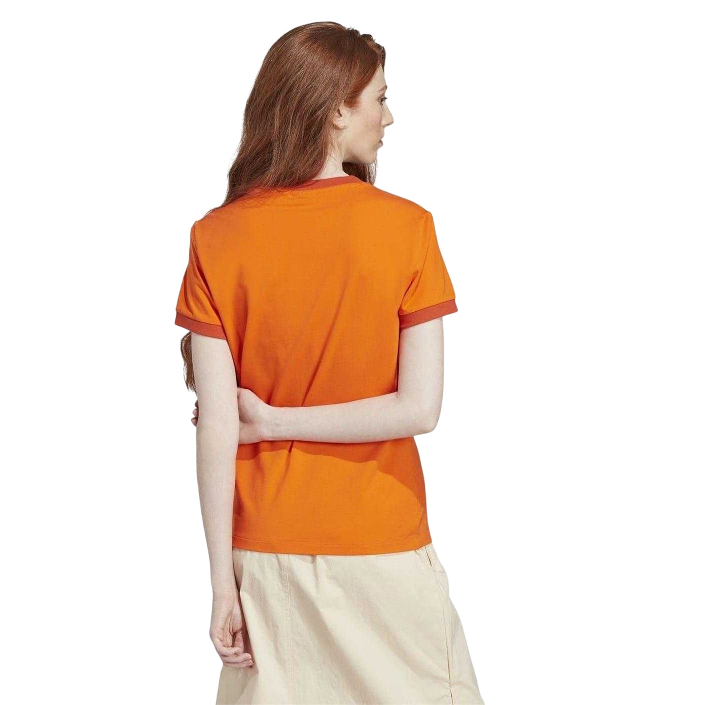 Orange - Back - Adidas Womens-Ladies Adventure Logo T-Shirt