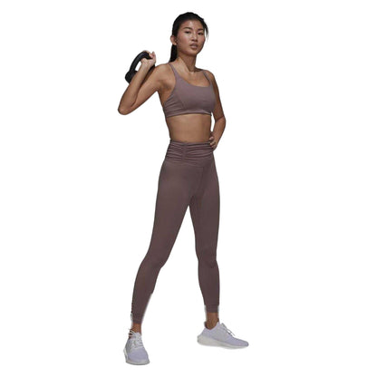 Purple - Side - Adidas Womens-Ladies Tight Leggings
