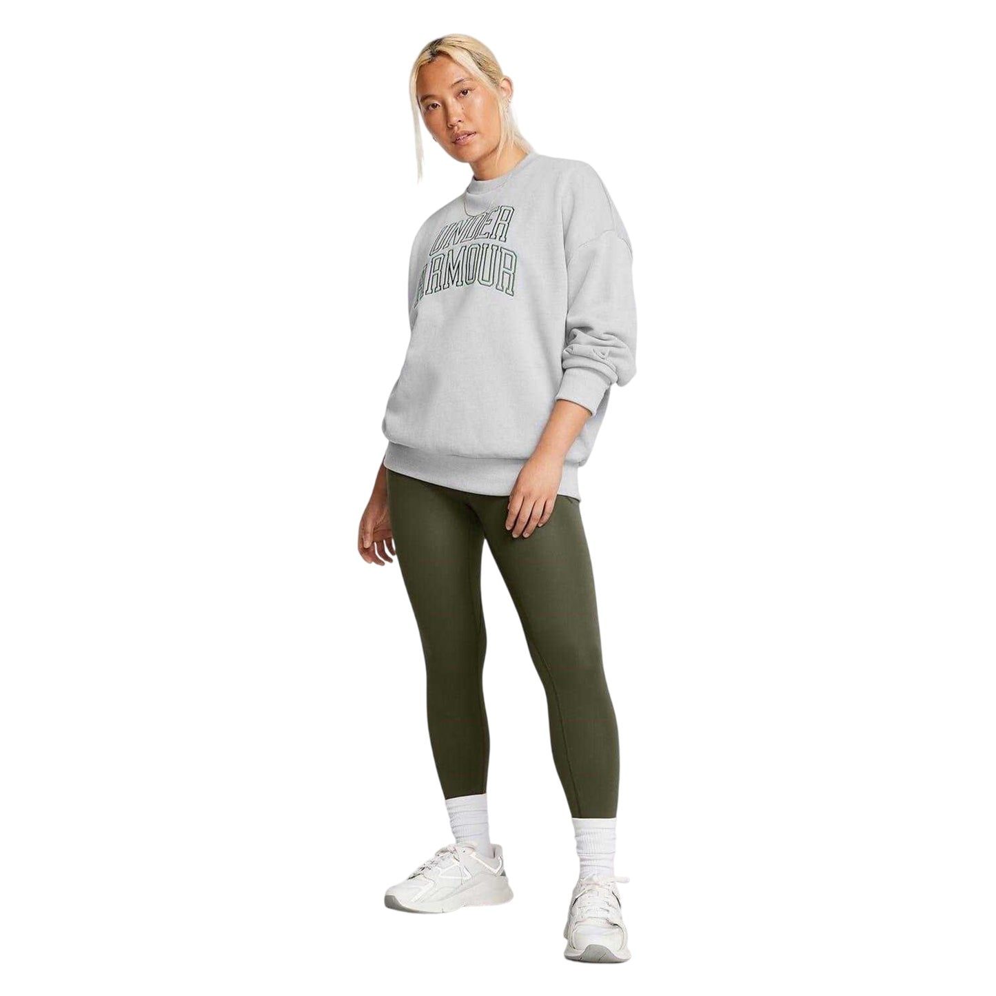 Grey - Side - Under Armour Womens-Ladies Icon Oversized Sweatshirt
