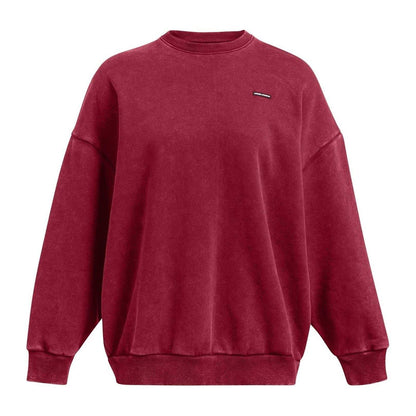 Red - Front - Under Armour Unisex Adult Crew Neck Oversized Sweatshirt