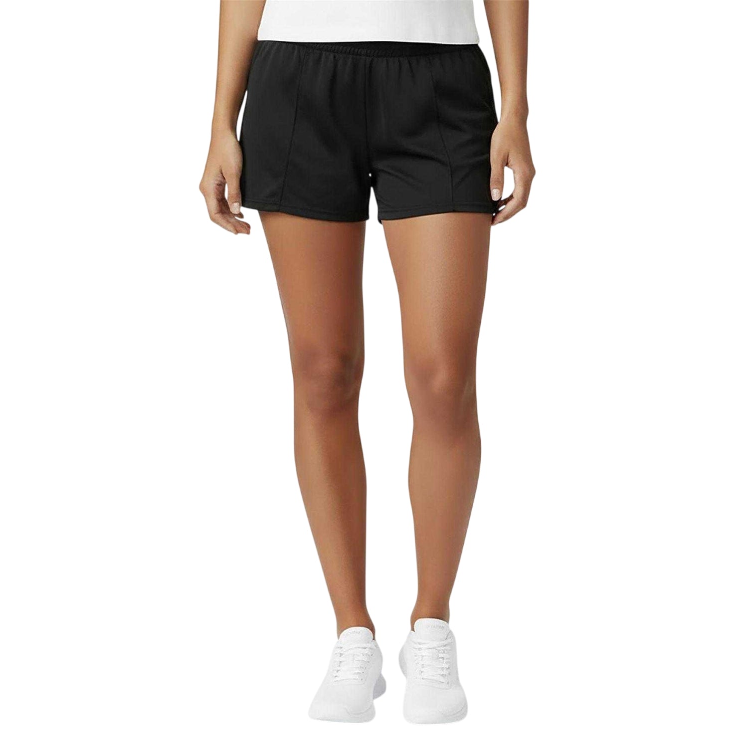 Black - Side - USA Pro Womens-Ladies Workout Shorts