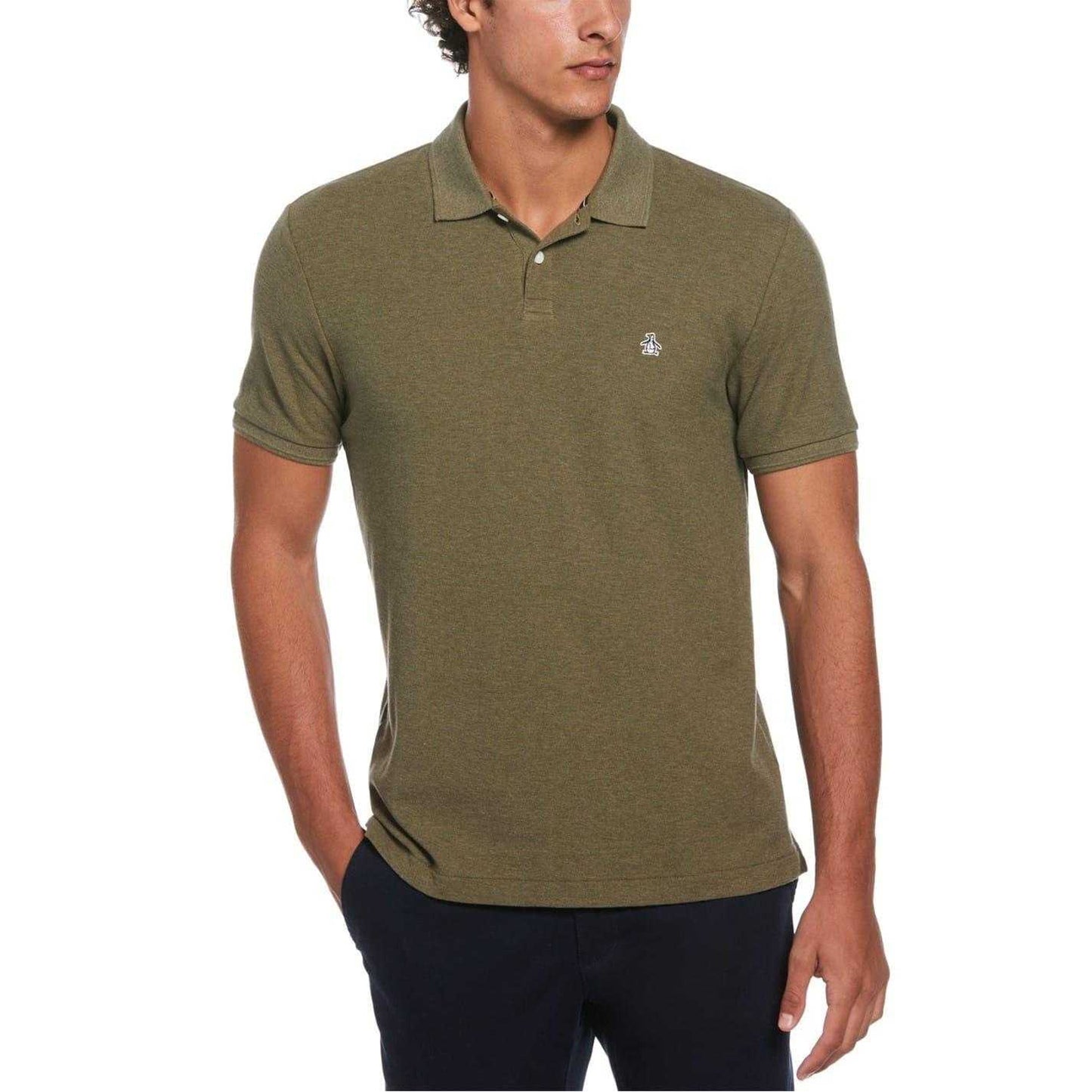 Dusty Olive - Front - Original Penguin Mens Slim Polo Shirt