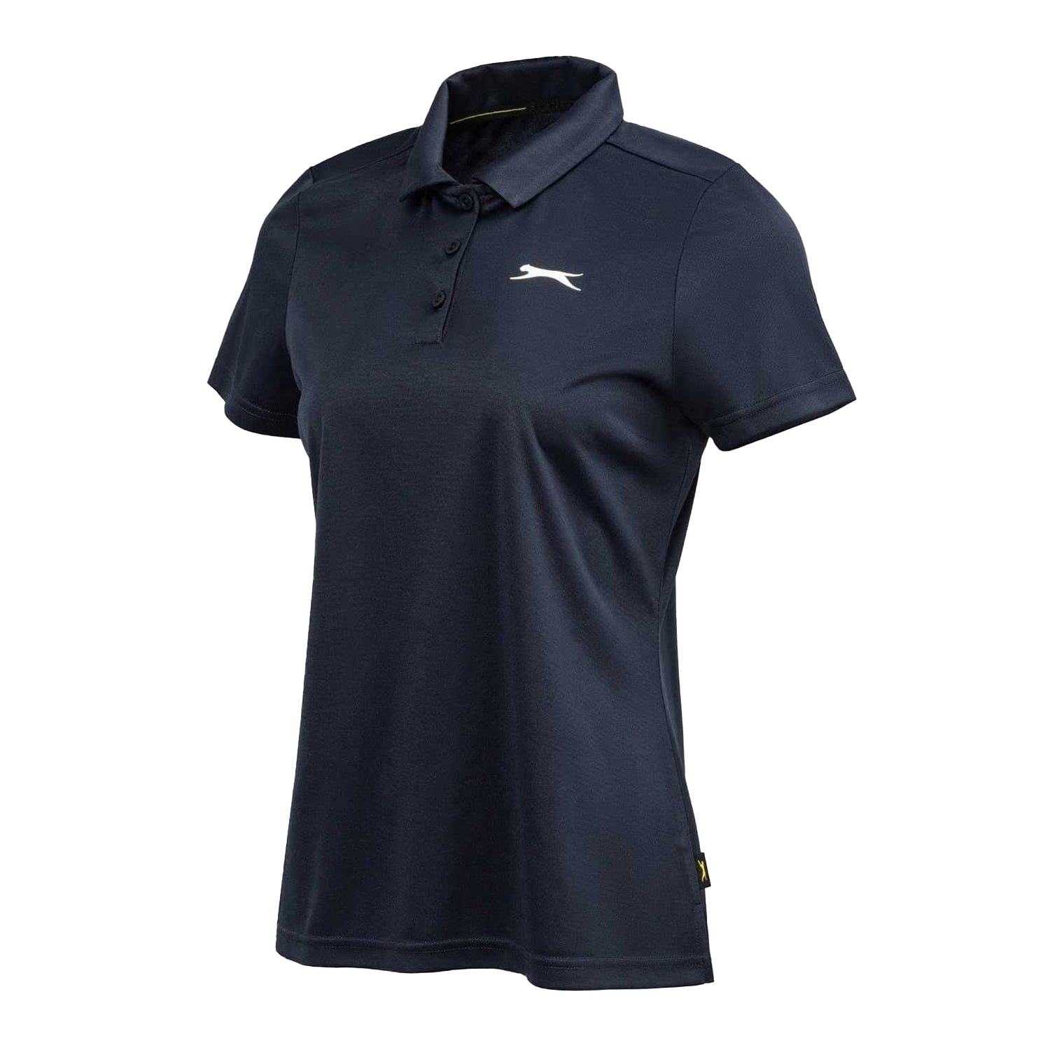 Navy - Side - Slazenger Womens-Ladies Plain Polo Shirt