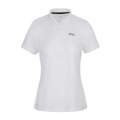 White - Front - Slazenger Womens-Ladies Plain Polo Shirt