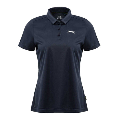 Navy - Front - Slazenger Womens-Ladies Plain Polo Shirt