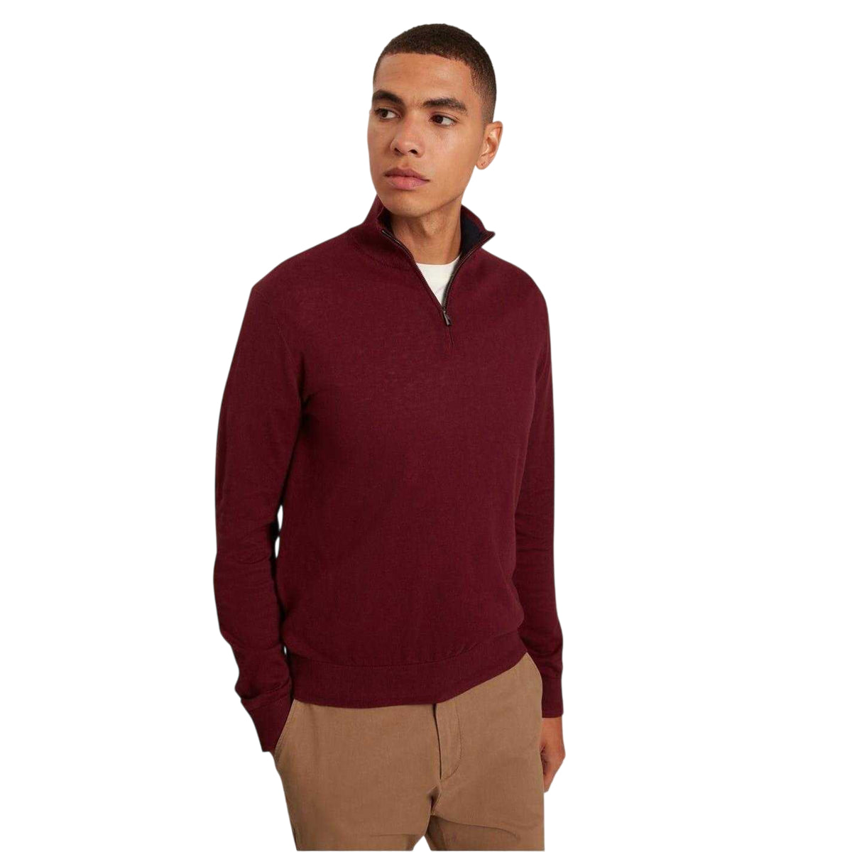 Oxblood - Side - Ted Baker Mens Merino Wool Pullover