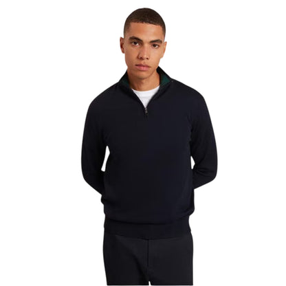 Navy - Side - Ted Baker Mens Merino Wool Pullover