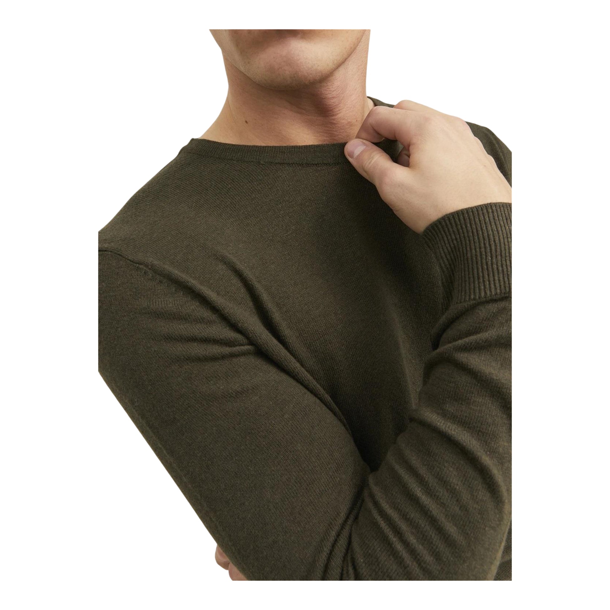 Olive Night - Back - Jack And Jones Mens Knitted Jumper
