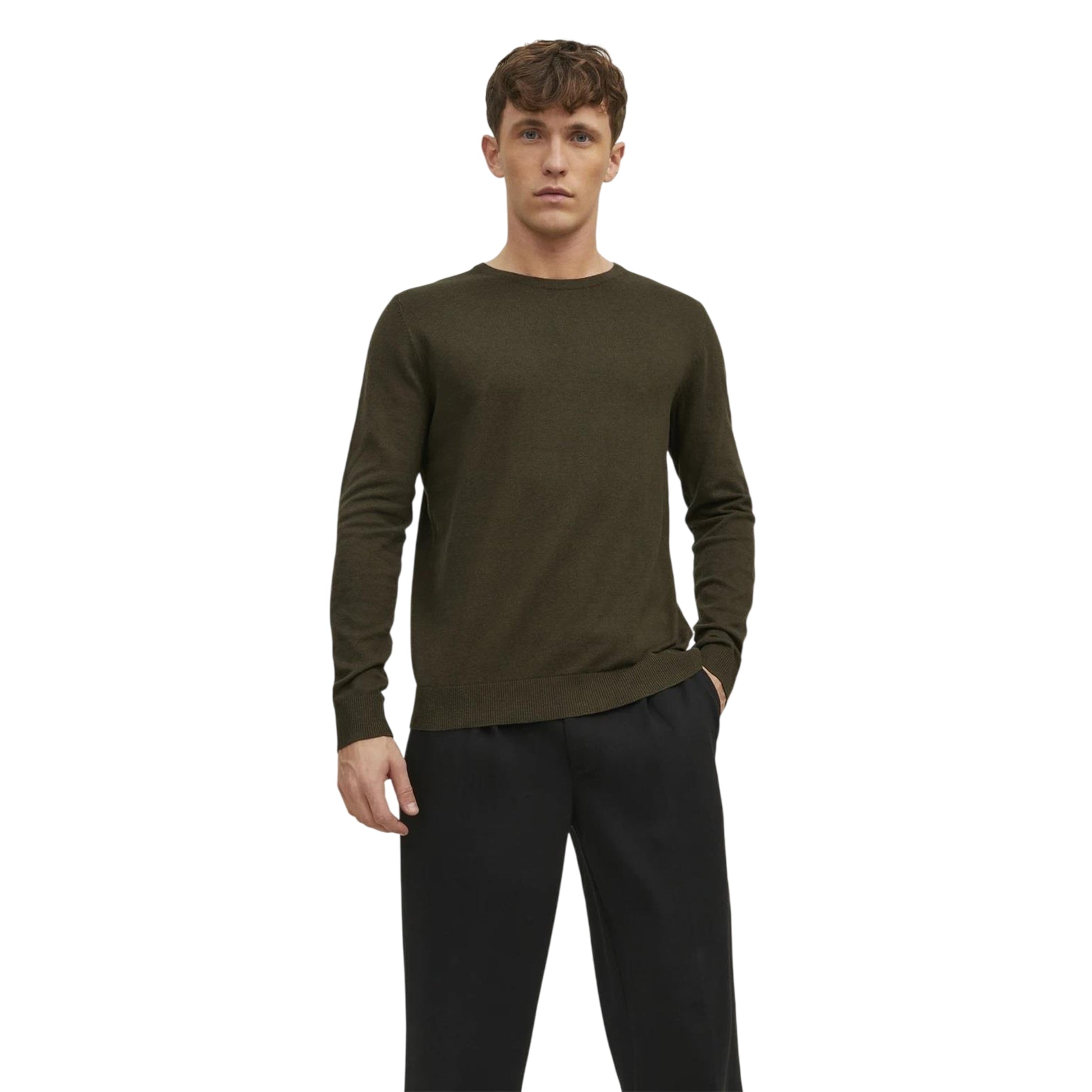 Olive Night - Side - Jack And Jones Mens Knitted Jumper