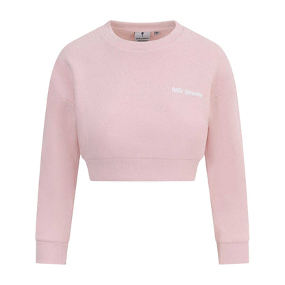 Pink - Front - Rose London Girls Relaxed Fit Crop Sweatshirt