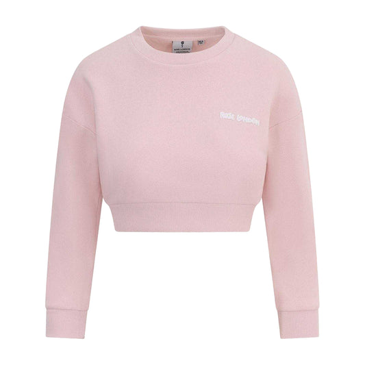 Pink - Front - Rose London Girls Relaxed Fit Crop Sweatshirt