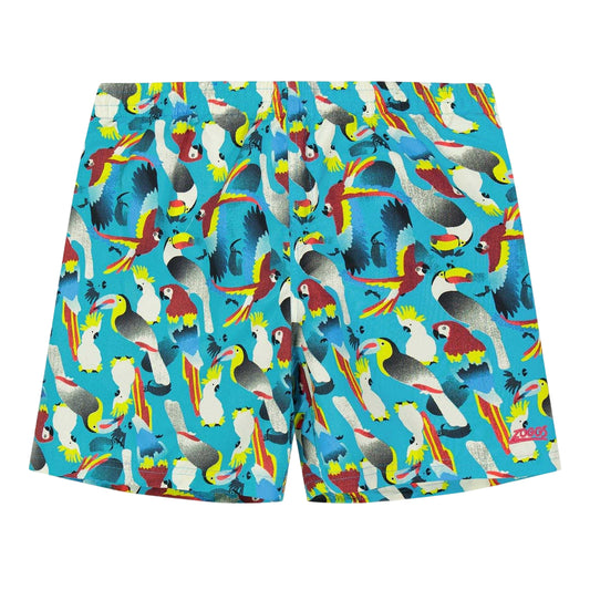Blue - Front - Zoggs Childrens-Kids Tropical Parrot Mid Length Swim Shorts